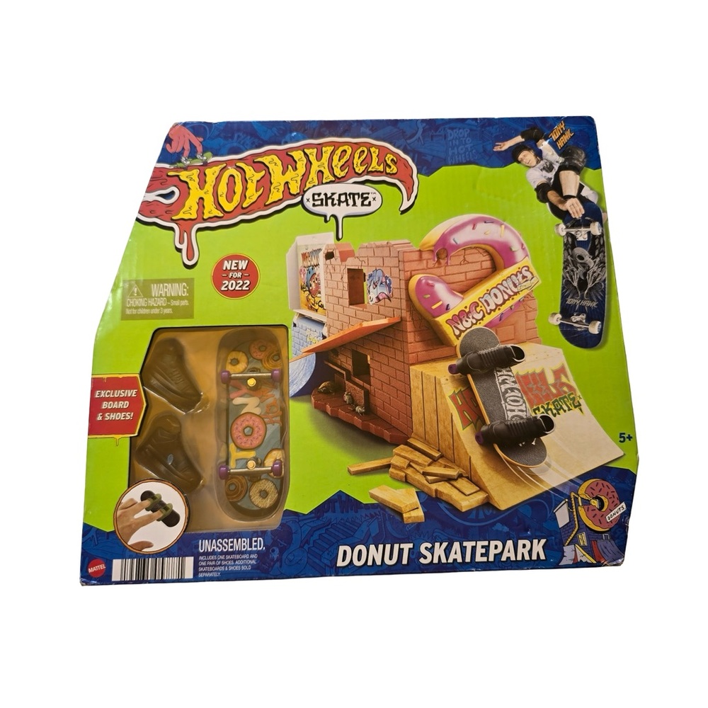 Hot Wheels Skate Donut Skatepark‎ Playset Fingerboard Set Mattel Tony Hawk